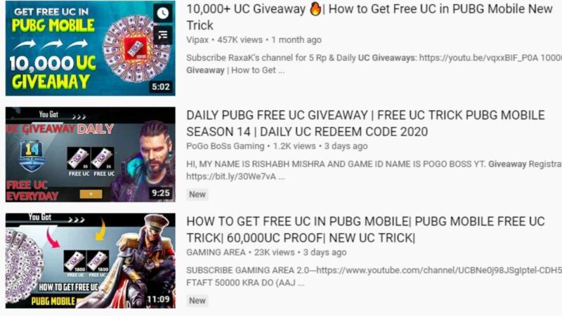 PUBG Mobile free UC give away