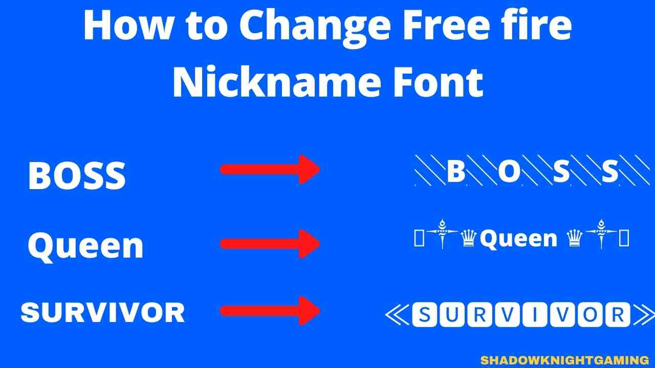 How to Change Free fire Nickname Font