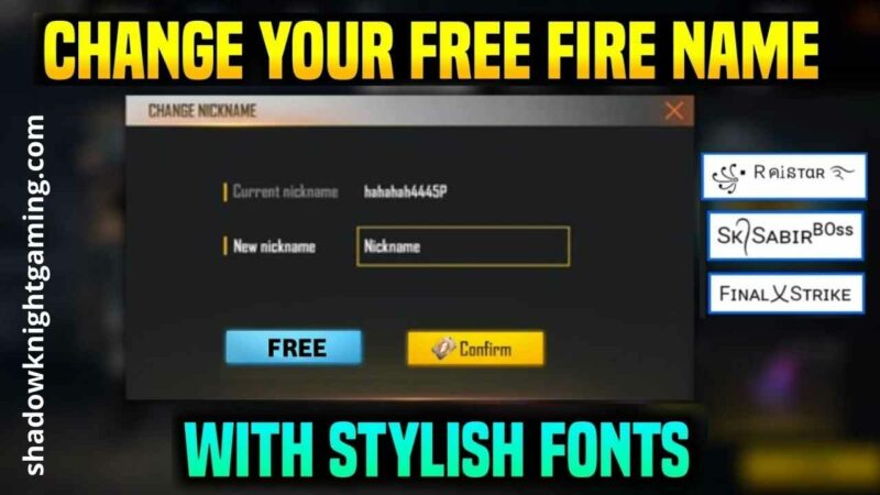 How to change Your Free Fire ID/Nickname into something Stylish
