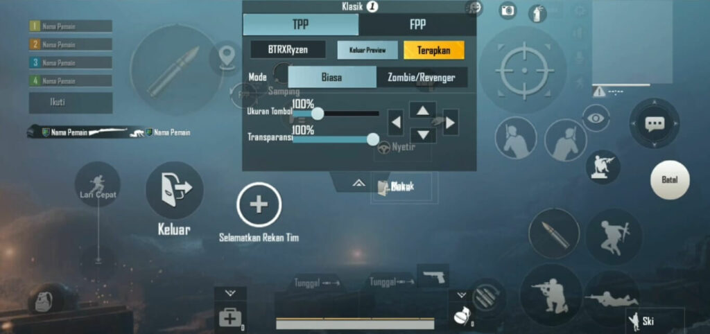 BTR Ryzen Latest PUBG mobile control layout
