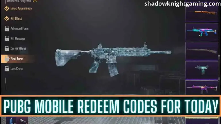 PUBG Mobile Redeem Codes for Today
