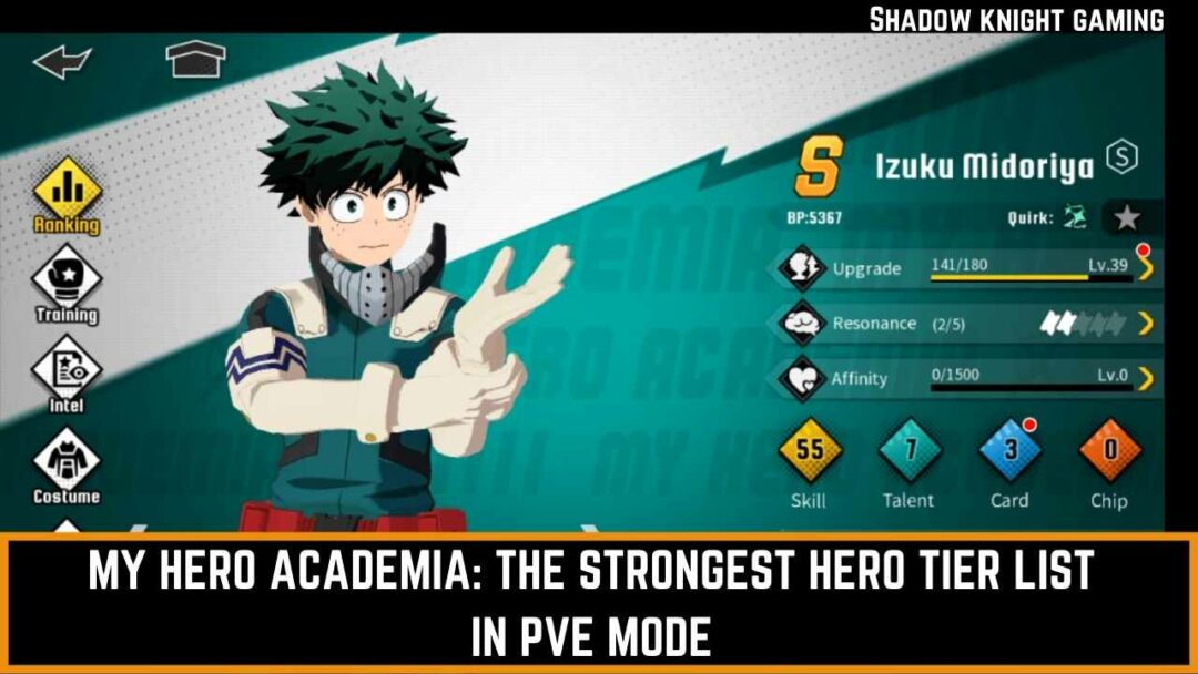 My Hero Academia The Strongest Hero Tier List in PvE Mode
