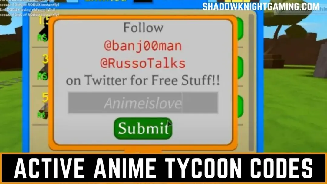 How to Redeem Anime Tycoon Codes