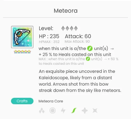 World Flipper weapons meteora