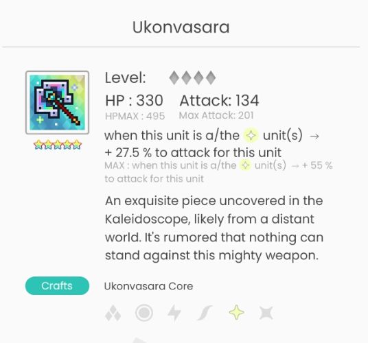 World Flipper weapons - ukonvasara