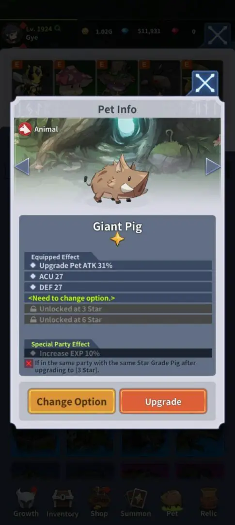 blade idle pets - giant pig