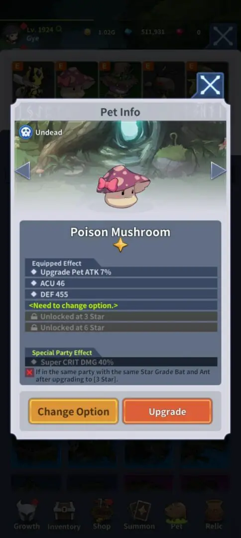 blade idle pets - poison mushroom