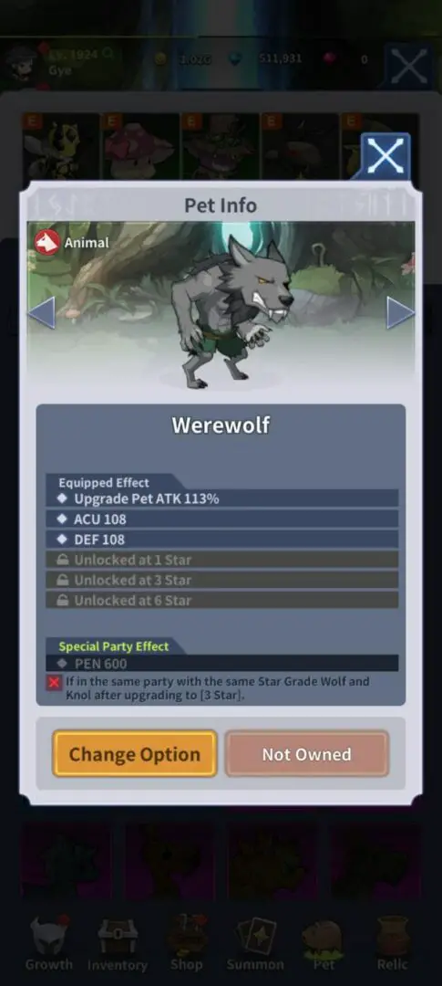 blade idle pets - werewolf