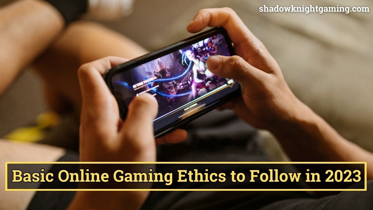 Man playing an online game on his phone -Basic Online Gaming Ethics to Follow