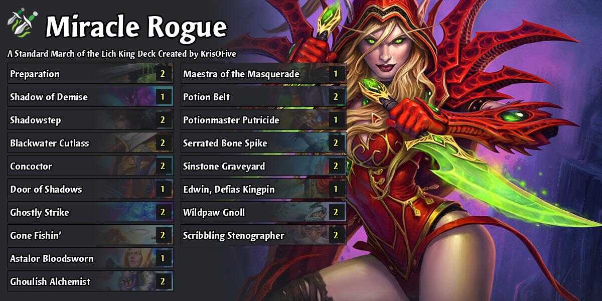 Miracle Rogue hearthstone deck