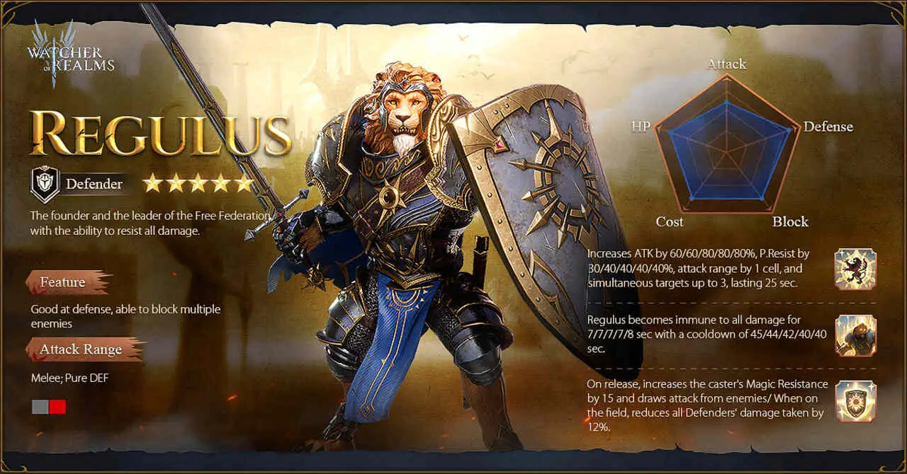 Regulus Watcher of Realms Heroes Tier List