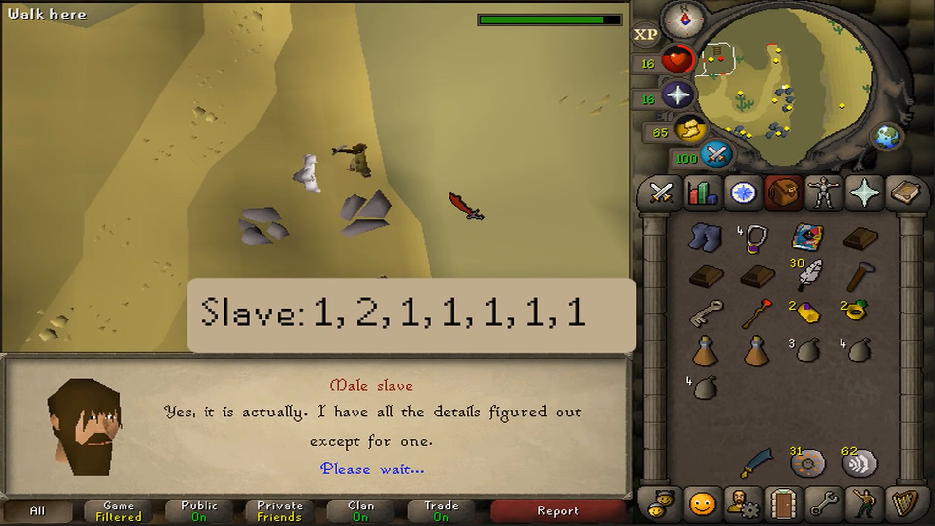 Osrs Tourist Trap Quest Trade clothes with the Male Slave