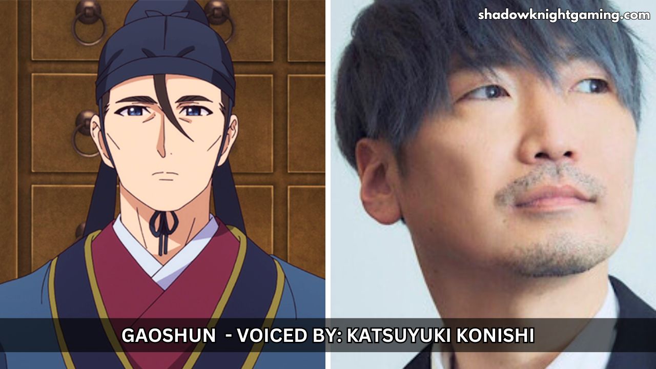 Gaoshun from The Apothecary Diaries (Left) voiced by Katsuyuki Konishi (Right)