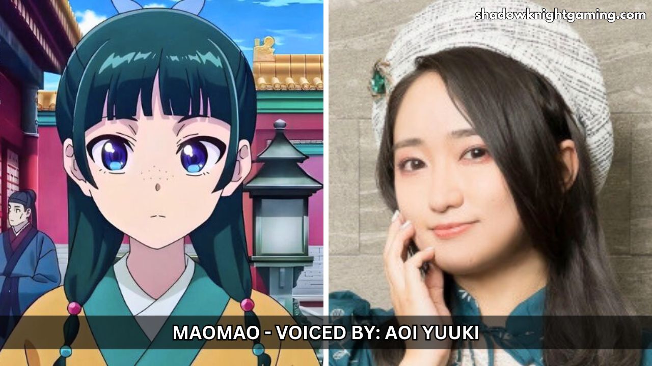 Maomao from Apothecary Diaries (Left) voiced by Aoi Yuuki (Right)