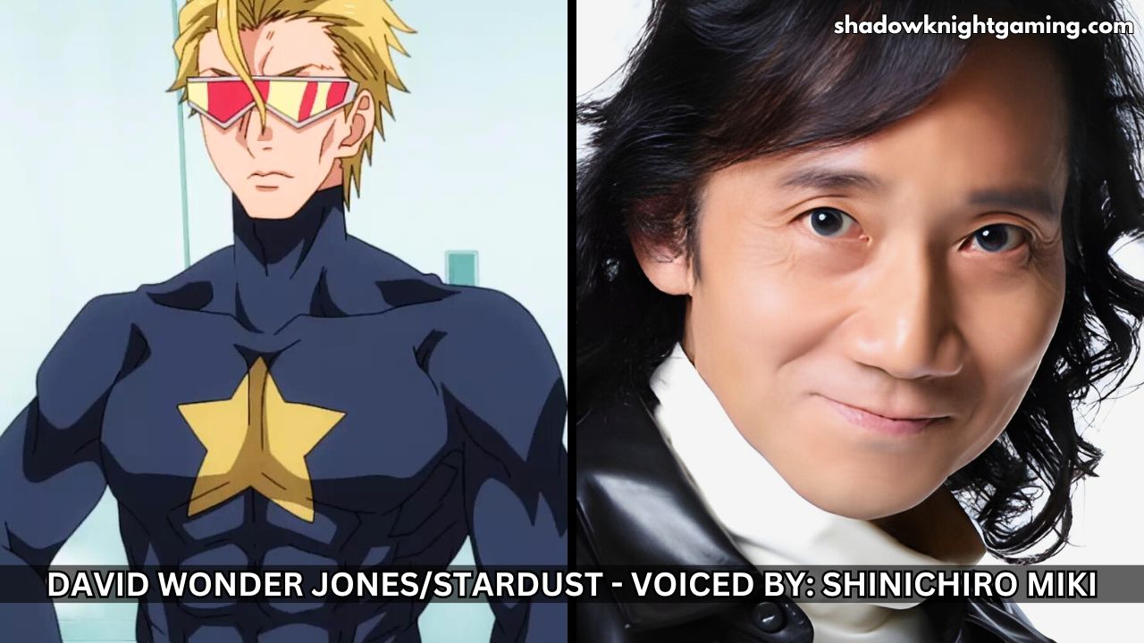 David Wonder Jones from Shy Anime (left) voiced by Shinichiro Miki (right)