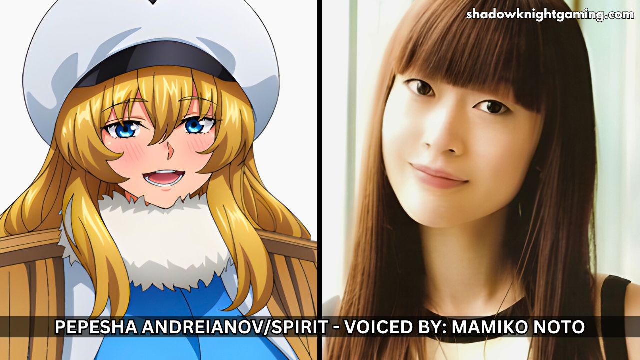 Pepesha Andreianov from Shy Anime (left) voiced by Mamiko Noto (right)